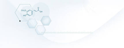 Alt-Text: Chemische Strukturdiagramme mit hexagonalen Formen und einer Darstellung von Molekulen auf einem hellen, minimalistischen Hintergrund.