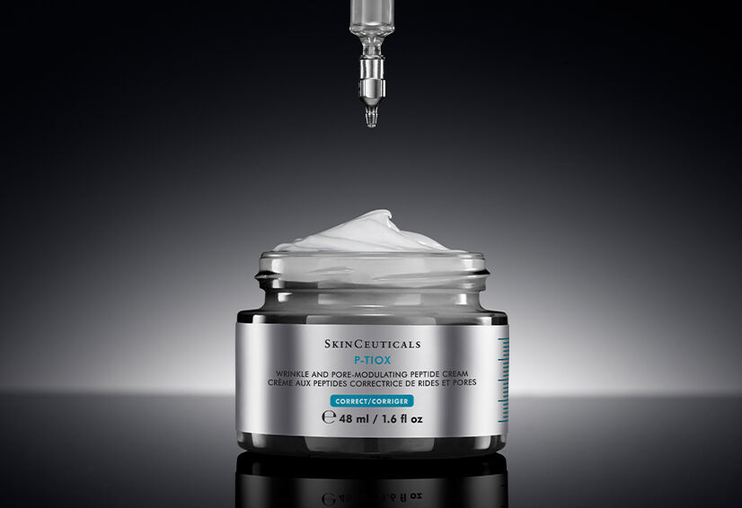 Flacon de serum SkinCeuticals HA Intensifier avec pipette, concu pour volumiser et sculpter la peau.